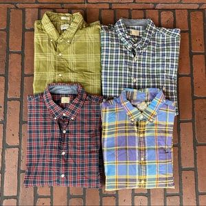 J.Crew Lot of 4 Plaid Button Up Long Sleeve Shirts Mens XL